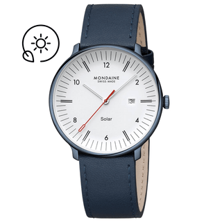 Doppio Solar, Blue Vegan Apple Leather, 41 mm, Front view