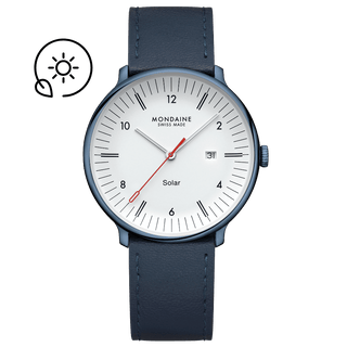 Doppio Solar, Blue Vegan Apple Leather, 41 mm, Front view