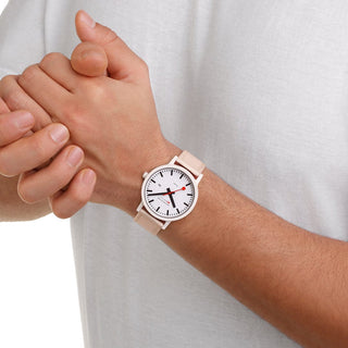 essence Solar, White, 41 mm	, Mood image with wrist watch worn