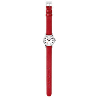 evo2, 26 mm, red vegan grape leather watch, MSE.26110.LCV, Front view of the watch with the  vegan grape leather strap