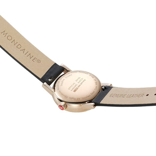 evo2, 30mm, Rose Gold Toned and Black Watch, MSE.30112.LB, Case back view with SBB logo
