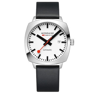 Grand Cushion Automatic, Black vegan grape leather, 39 mm	, Front view