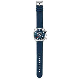 Cushion, 41MM, Deep Ocean Blue sustainable Watch, MSL.41440.LD.SET, Front view with strap