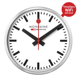 Table clock, 250mm, stop2go WiFi Clock, MSM.25S11, front view