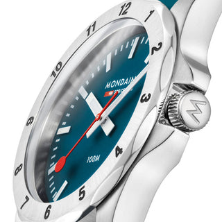 Numeri, Blue Silicon, 42 mm	, Detail view of the watch dial
