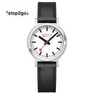 Stop2Go, Vegan Grape Leather,   Front view of the watch with the original strap .