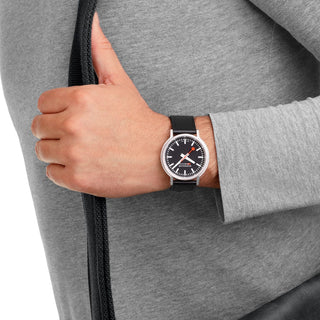 Stop2Go, Vegan Grape Leather,Mood image with wrist watch worn