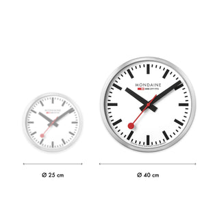 Silver Coloured Wall Clock, 40 cm
