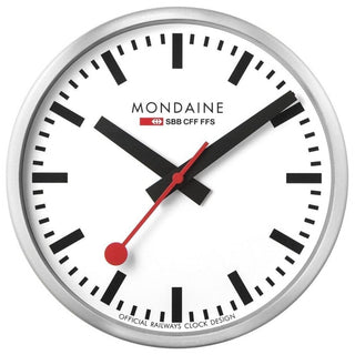 Wall clock, 25 cm, silver kitchen clock, A990.CLOCK.16SBB, Front view