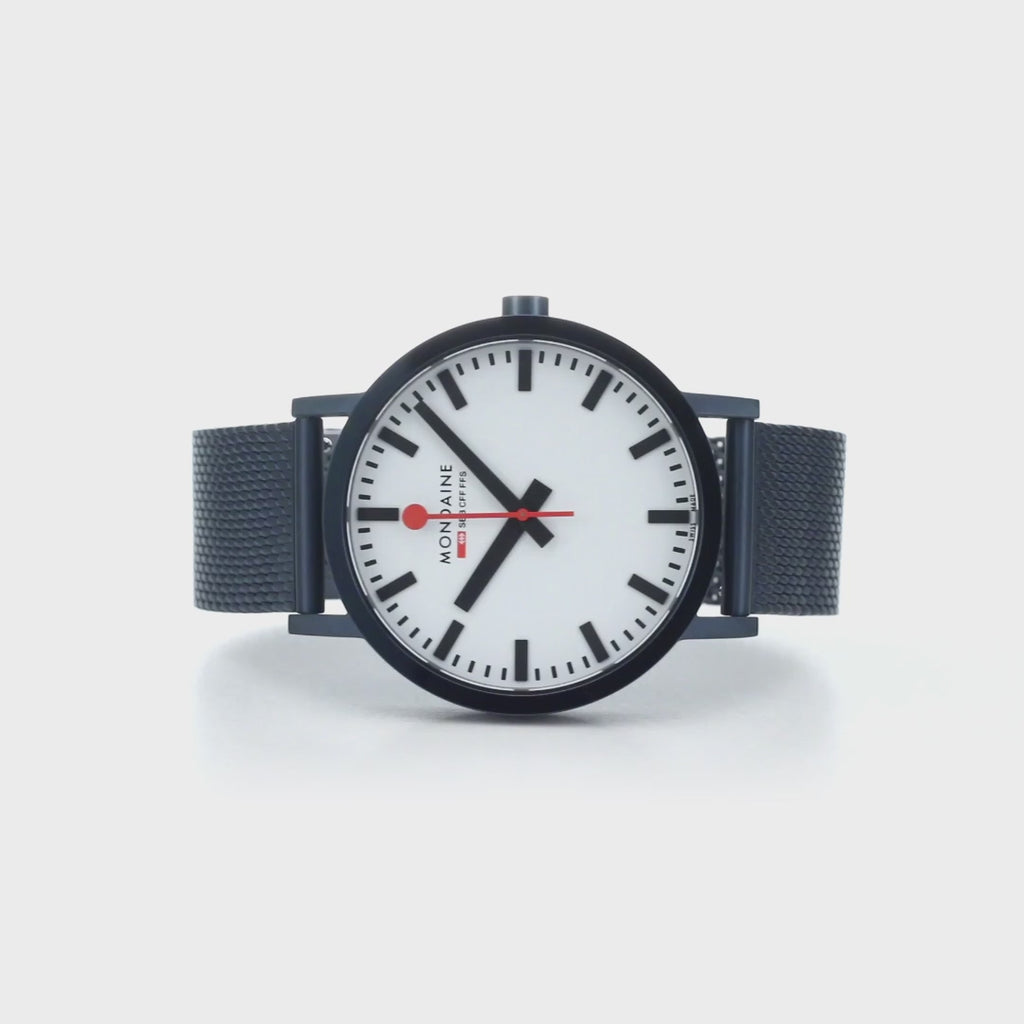 Classic, Blue Stainless Steel, 40 mm, 360 Video of wrist watch