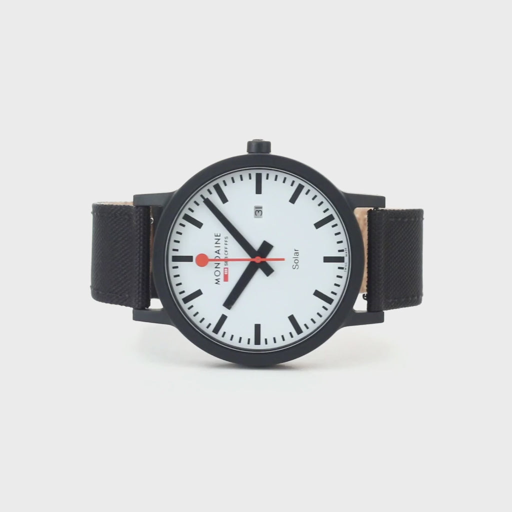 essence Solar, Black, 41 mm, 360 Video of wrist watch