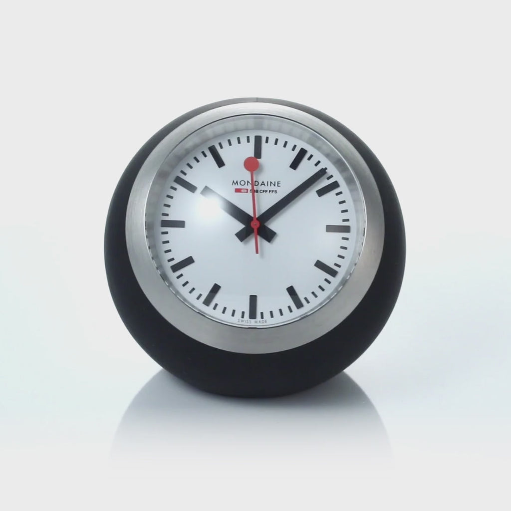 Black Table Clock, 60 mm, 360 video