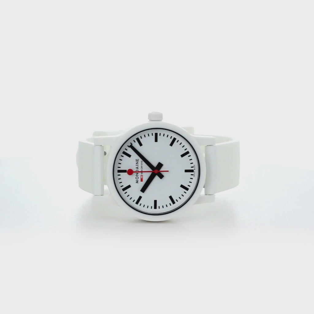 essence, White, 32 mm, MS1.32110.RA, 360 Video of wrist watch
