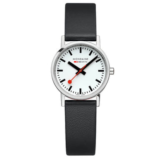 Classic, 30mm, stainless steel polished Case Material and black vegan grape leather strap, A658.30323.11SBBV, Front view