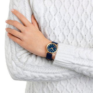 Classic, 40 mm, Ocean Blue Golden Watch, A660.30314.40SBQ, mood image with wrist watch worn