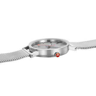 Classic, 36 mm, Stainless Steel Watch, A660.30314.80SBJ, Side view with focus on the red crown
