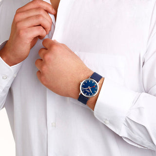 Classic, 40 mm, Deepest Blue Watch, A660.30360.40SBD, Mood  image with wrist watch worn