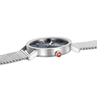 Classic, 40 mm, Stainless Steel Watch, A660.30360.40SBJ, Side view with focus on the red crown