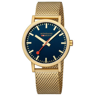 Classic, 40 mm, Deep Ocean Blue Golden stainless steel Watch, A660.30360.40SBM, front view
