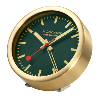 Table clock, 125mm, Forest Green Table and Alarm Clock, A997.MCAL.66SBG, side view