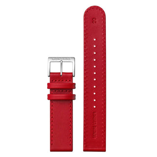 Red genuine leather strap, 20mm
