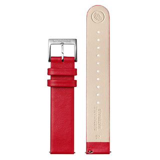 evo2, 35 mm, red vegan grape leather watch, MSE.35110.LCV, Front and back view of the vegan grape leather strap