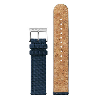 Classic, 40 mm, Deepest Blue Watch, A660.30360.40SBD, Front and back view of the textile strap