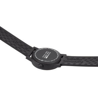 essence black, 32mm, vegan sustainable watch, MS1.32110.RB, Case back view with SBB logo