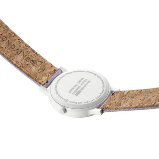 essence, 41 mm, lavander sustainable strap, MS1.41110.LQ1, Case back view with SBB engraving