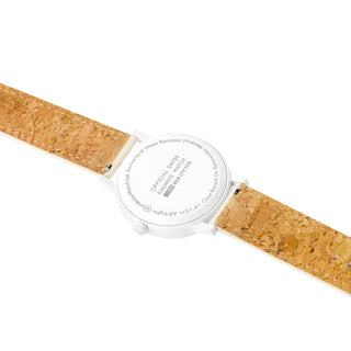 essence white, 41mm, sustainable watch for men and women, MS1.41111.LT, Case back view with SBB logo