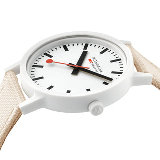 essence white, 41mm, sustainable watch for men and women, MS1.41111.LT, Detail view of the watch dial