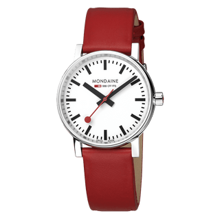 evo2, 35 mm, red vegan grape leather watch, MSE.35110.LCV, Front view