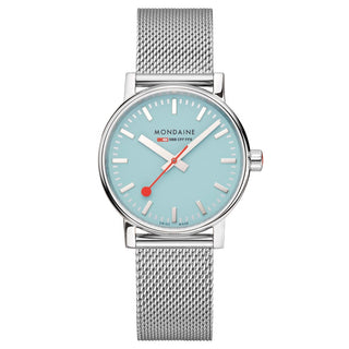 evo2, 35mm, Turquoise Lake Stainless Steel Watch, MSE.35140.SM, Front view