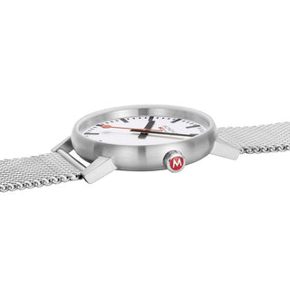 evo2, 43 mm, Stainless Steel Watch, MSE.43120.SJ, Side view with focus on the red crown