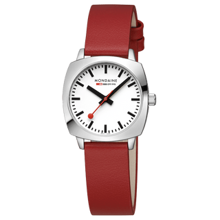 Cushion, 31MM, Red vegan grape leather Watch, MSL.31110.LCV, Front view