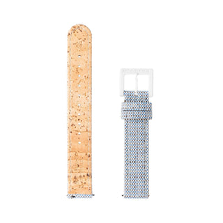 essence, 41mm, sustainable watch for men and women, MS1.41110.LD.SET, Front and back view of the textile strap