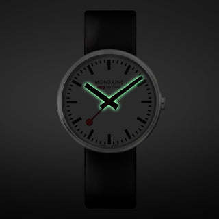 Giant, 35 mm, black leather watch, MSX.3511B.LB, Night view 