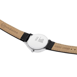 Discontinued | Helvetica Regular, 33 mm, black leather watch, MH1.R1210.LB