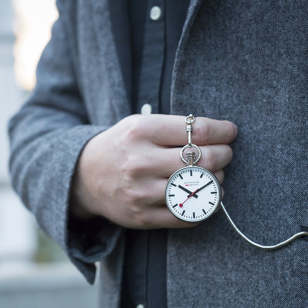 Pocket Watch - 43mm, stainless steel | Mondaine UK – Mondaine United Kingdom