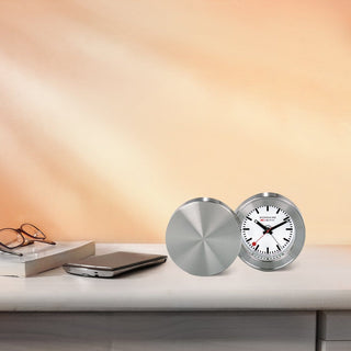Table clock, travel alarm, 50 mm, MSM.64410, Mood image with table alarm clock